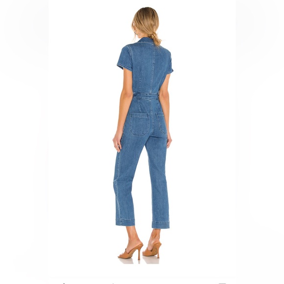 NWT Show Me Your Mumu Emery Denim Jumpsuit French Blue Medium Wash Size Small - Picture 3 of 15